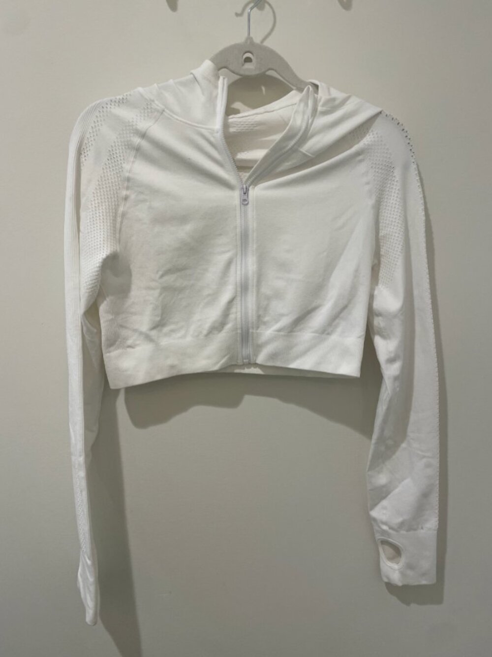 Mono B White Zip-Up Jacket  – Size Large
